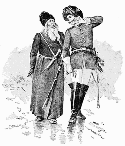 "THEN I HEARD AN OLD, GRIZZLED, LONG-HAIRED, CENTRAL ASIAN
CHIEF ASKING QUESTIONS OF A NATIVE OFFICER."